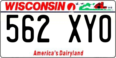WI license plate 562XYO