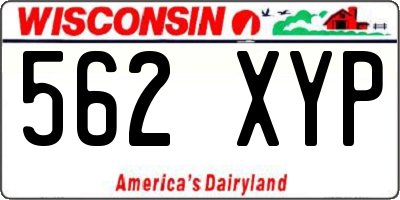 WI license plate 562XYP