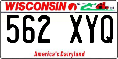 WI license plate 562XYQ