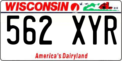 WI license plate 562XYR