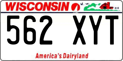WI license plate 562XYT