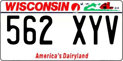 WI license plate 562XYV