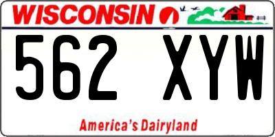 WI license plate 562XYW