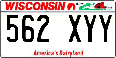 WI license plate 562XYY