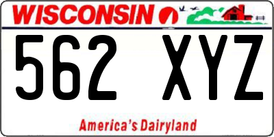 WI license plate 562XYZ