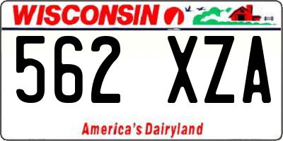 WI license plate 562XZA