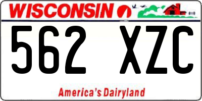WI license plate 562XZC