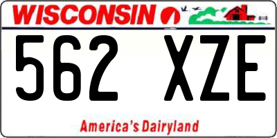 WI license plate 562XZE