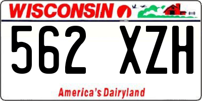 WI license plate 562XZH