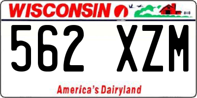 WI license plate 562XZM