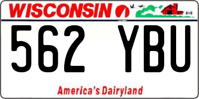 WI license plate 562YBU