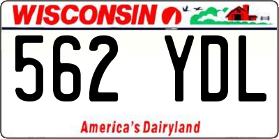 WI license plate 562YDL