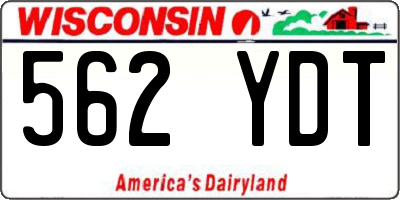 WI license plate 562YDT
