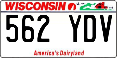 WI license plate 562YDV
