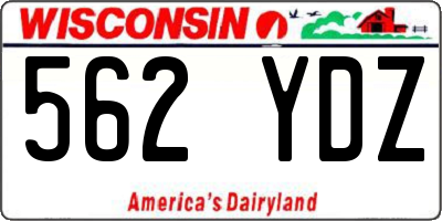 WI license plate 562YDZ