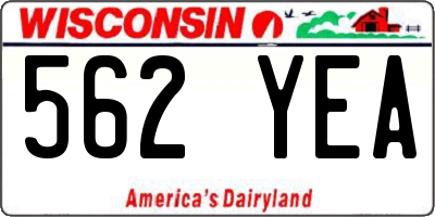 WI license plate 562YEA