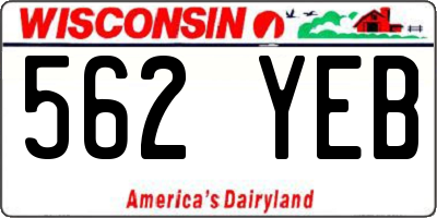 WI license plate 562YEB