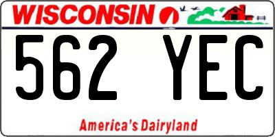 WI license plate 562YEC