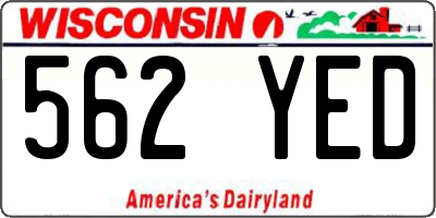 WI license plate 562YED