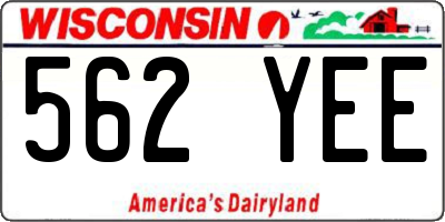 WI license plate 562YEE