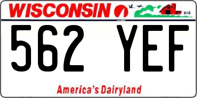 WI license plate 562YEF