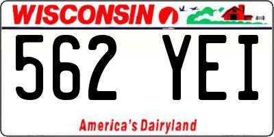 WI license plate 562YEI