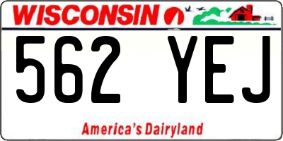 WI license plate 562YEJ