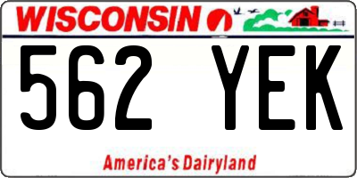 WI license plate 562YEK