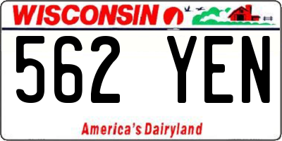 WI license plate 562YEN