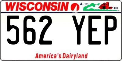 WI license plate 562YEP