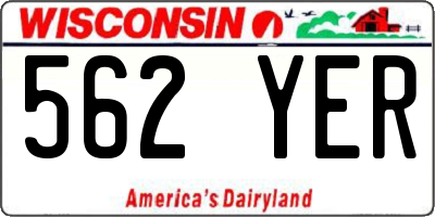 WI license plate 562YER