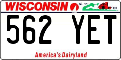 WI license plate 562YET