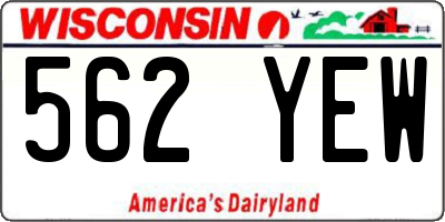 WI license plate 562YEW