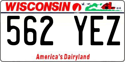 WI license plate 562YEZ