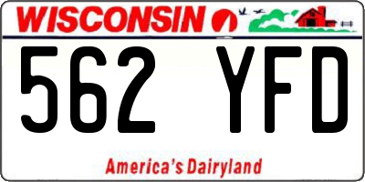 WI license plate 562YFD