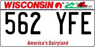 WI license plate 562YFE
