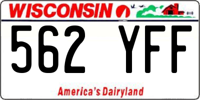 WI license plate 562YFF