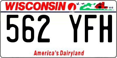 WI license plate 562YFH