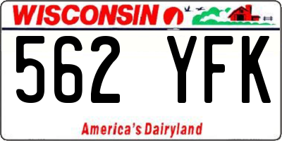 WI license plate 562YFK