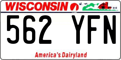 WI license plate 562YFN