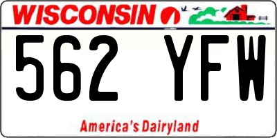 WI license plate 562YFW
