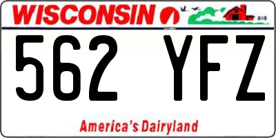 WI license plate 562YFZ