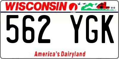 WI license plate 562YGK
