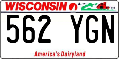 WI license plate 562YGN