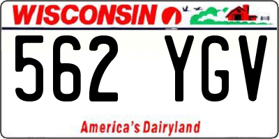 WI license plate 562YGV