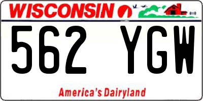 WI license plate 562YGW