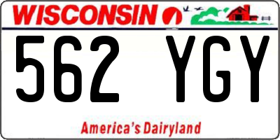 WI license plate 562YGY