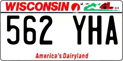 WI license plate 562YHA