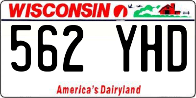 WI license plate 562YHD