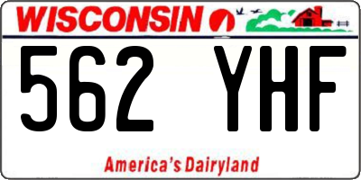 WI license plate 562YHF